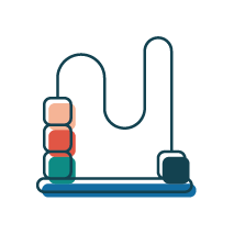 This icon is of a bead maze. It represents a motor function test